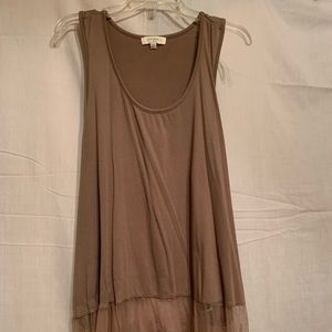 Warm Brown Lace Trimmed Shirt Extender